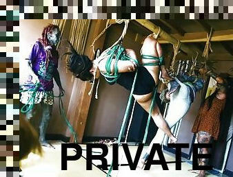 Two Dreadlocks Girls get Suspended while Bondage Shibari Sesion - Private BDSM