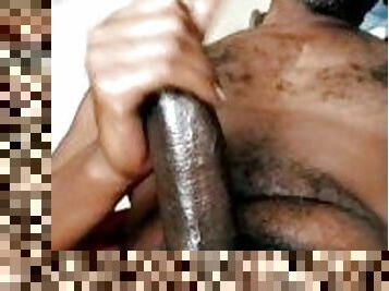 énorme, masturbation, amateur, ejaculation-sur-le-corps, ébène, énorme-bite, black, point-de-vue, ejaculation, webcam