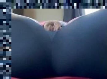 Bbw hairy pussy yoga pants with hole
