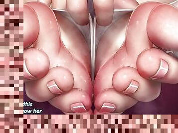 mastürbasyon-masturbation, ayaklar, birdenbire, animasyon, pornografik-içerikli-anime, kadın-egemenliği