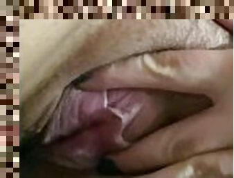 Up close Peeing from pussy labia