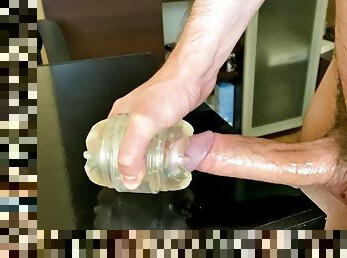 Horny Guy Moaning while Fucking Fleshlight and Dirty Talking to an Intense Shaking Orgasm - fap2it