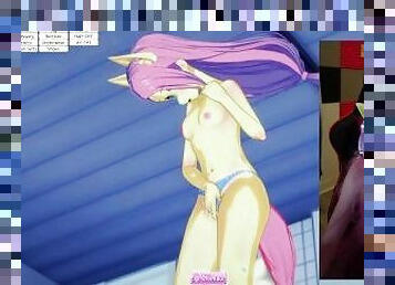 Cute MLP Fluttershy Cosplayer Gets Vibrated While Making Koikatsu Animations Stream (2023-07-16)