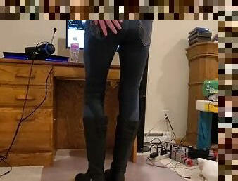 I desperately pee in my new skintight Hollister jeans and boots