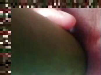 Fucking my pussy with a huge cucumber