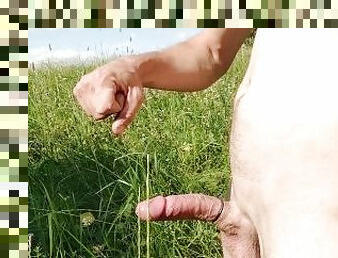 extremo, masturbación, al-aire-libre, público, amateur, chorro-de-corrida, gay, paja, pajeándose, webcam