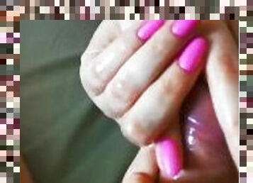Beautifull hands with LONG pink NAILS 2
