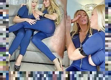 Two British blonde Police women have a threesome
