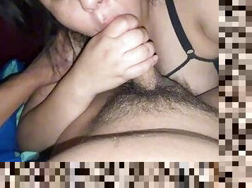 My Wife - Knobbing on my Morning Wood and Cum all over her tits