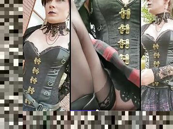 Transvestite walks around in public with exposed cock upskirt and butt plug 3 videos