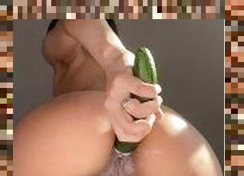 anal with my cucumber - teen latina homemade