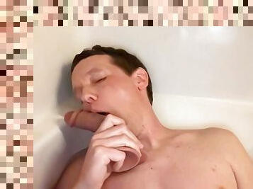 Cumslut sucking cock in the shower