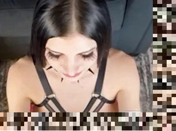 Goth escort with big tits wants a cumshot