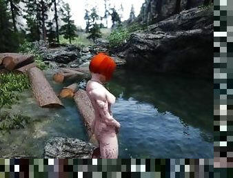 Skyrim Short - Urination Redhead Breton Shaved Pussy