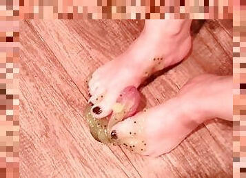 ( 5min. Preview) Milf Goddess Bizarre Rough Green Slime covered Foot Job / Toe Job