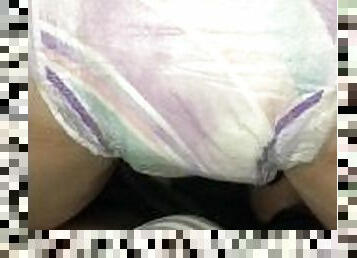 Wife fills diaper on me I give her a wet diaper creampie