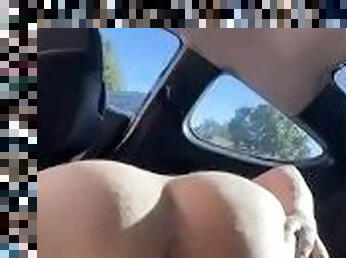 thick babe gets fucked his car