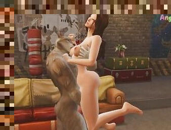 PERVERTED STEPSISTER SEDUCED A DARING WEREWOLF FOR HARD ANAL SEX (FURRY + SIMS 4)