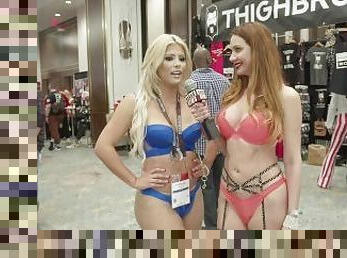 Porn Stars interviewed by Naked News reporter at AVN Expo in Las Vegas