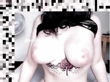 Titdrop of a Busty shy Goth girl