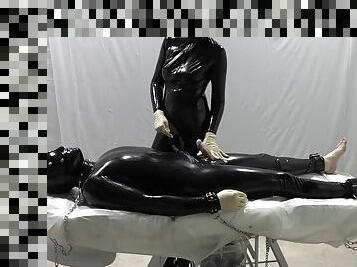 Lady. Dominatrix and her experiments with a slave. Second angle. Full video