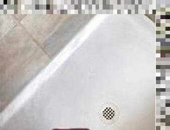 Quick SnapChat Shower Jerkoff - cum washes down drain