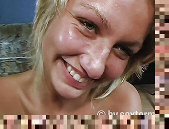 Young Blondie At The Gang Bang Bukkake