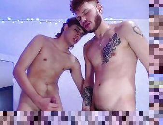 Twink Latino boys fuck bareback on cam