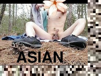 asia, mastubasi, umum, amatir, homo, sentakkan, seorang-diri, hutan, homoseks, melepas-semua-pakaian-undressing