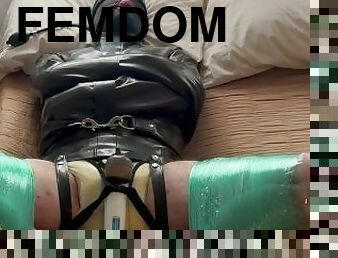 orgasmo, sadomasoquismo, esclava, látex, bondage, dominación-femenina, calientapollas