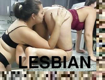 תחת, חובבן, אנאלי, מבוגר, לסבית-lesbian, לטינית, מטבח