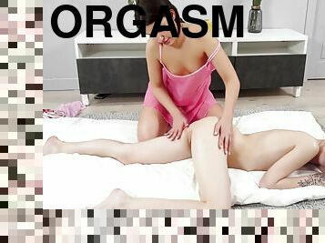 orgasme, lesbisk, teenager, massage, jomfru-virgin, brunette