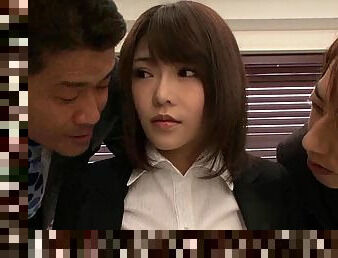 Japanese in pantyhose office sex